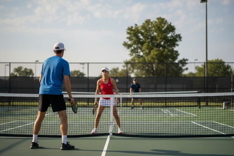 Pickleball court action